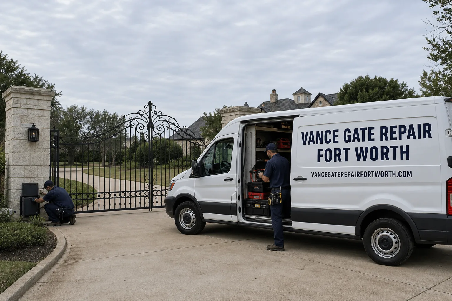 Vance Gate Repair Fort Worth gate repair service vehicle and crew in Fort Worth, TX
